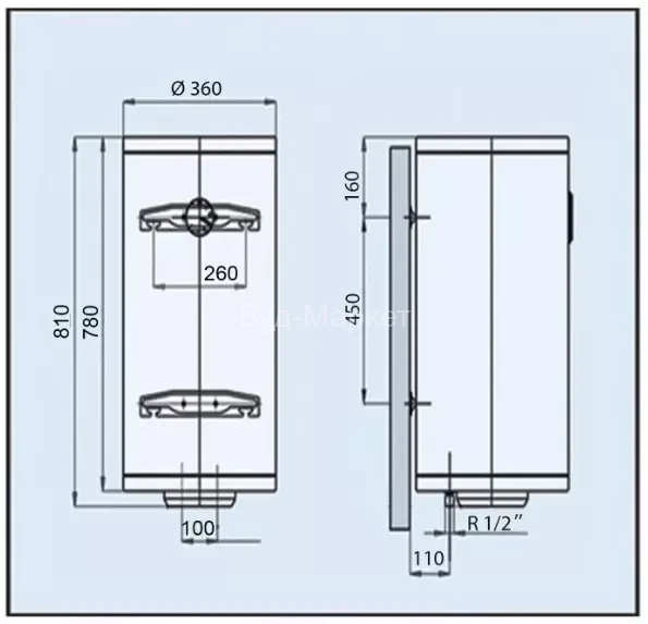 Водонагрівач LEOV LV Slim 50 l