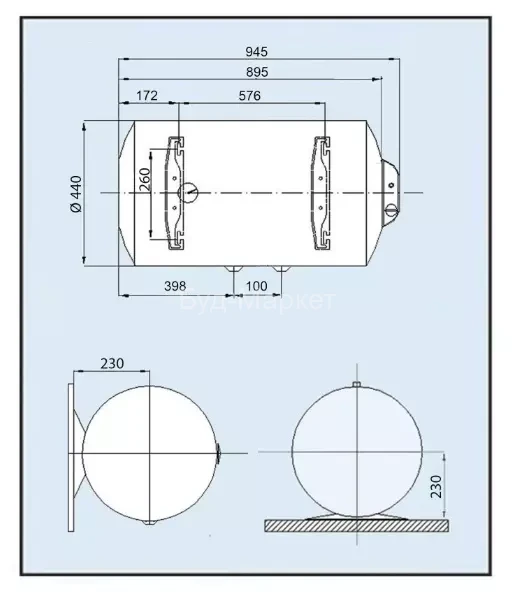 Водонагрівач LEOV LH Dry 100 l